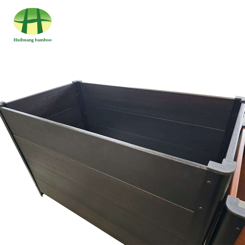Caixa de plantador de madeira composta para plantador de bambu resistente às intempéries ao ar livre Caixa de plantador de madeira composta para plantador de bambu resistente às intempéries ao ar livre